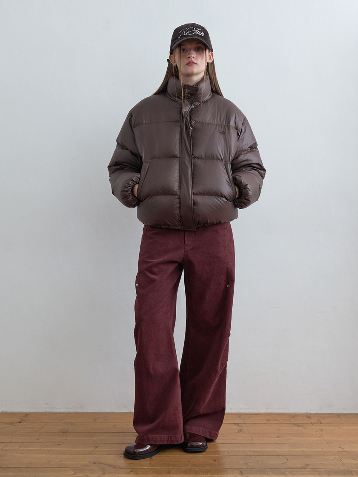 기준(KIJUN) Soft Glow Puffer Jacket Brown