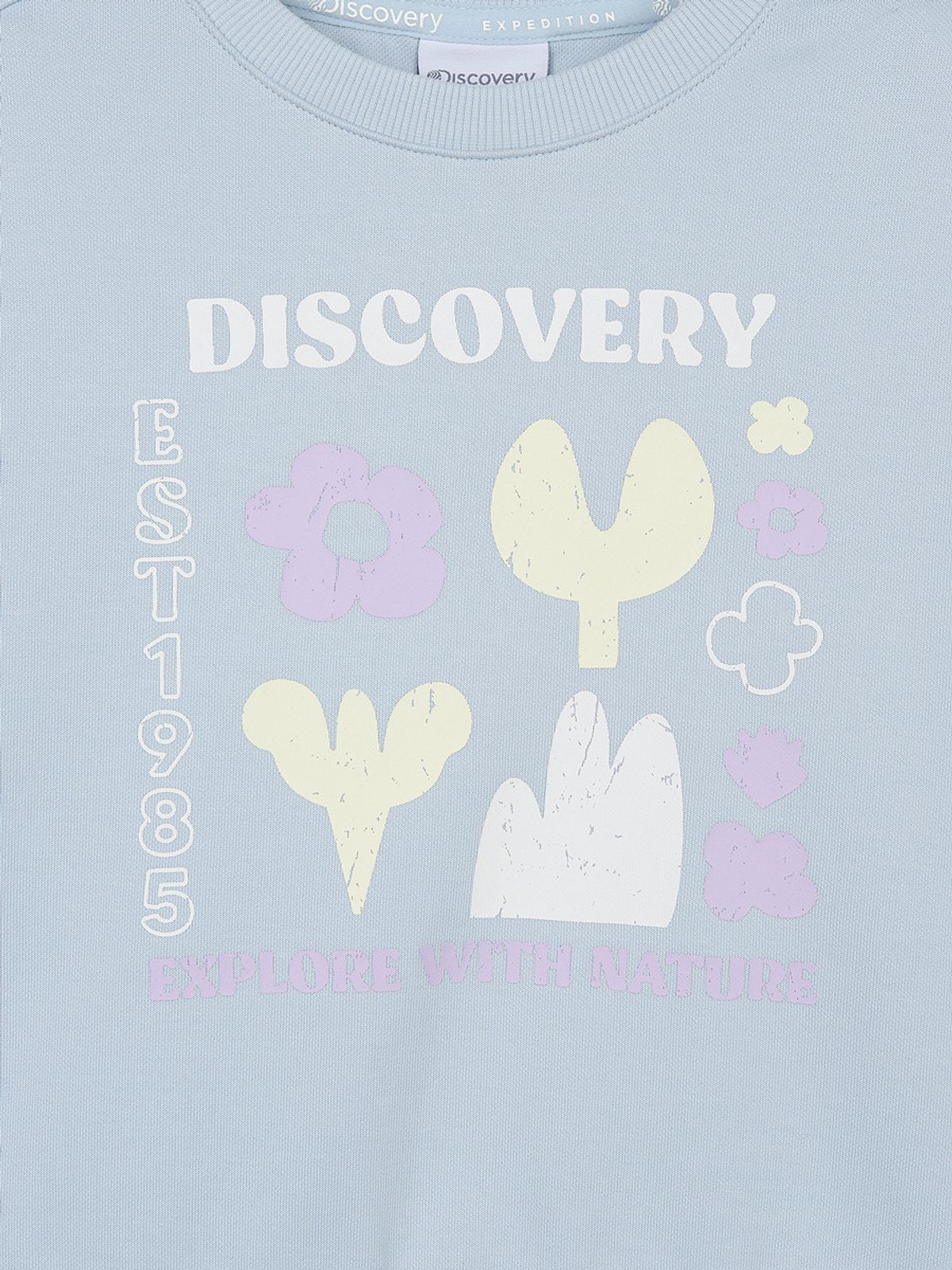 디스커버리 키즈(DISCOVERY KIDS) 여아 그래픽 맨투맨 세트 (L.Blue)