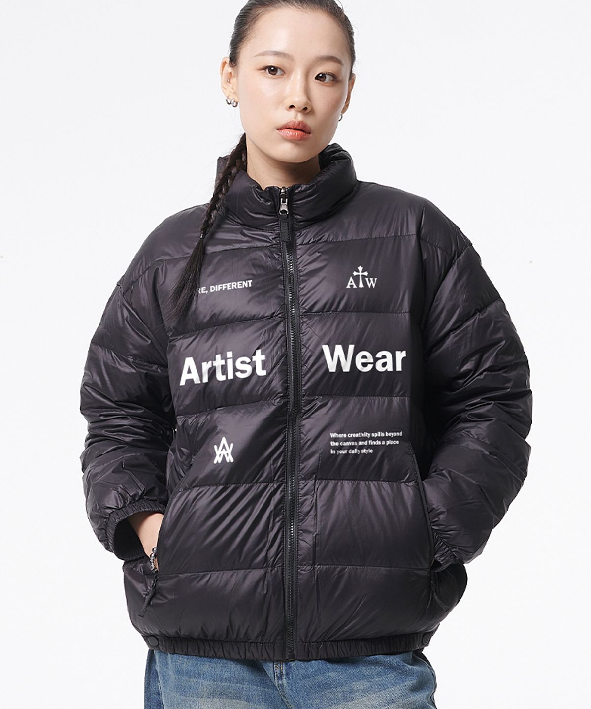 아티스트웨어(ARTISTWEAR) 유니티 오버핏 라이트 다운 패딩