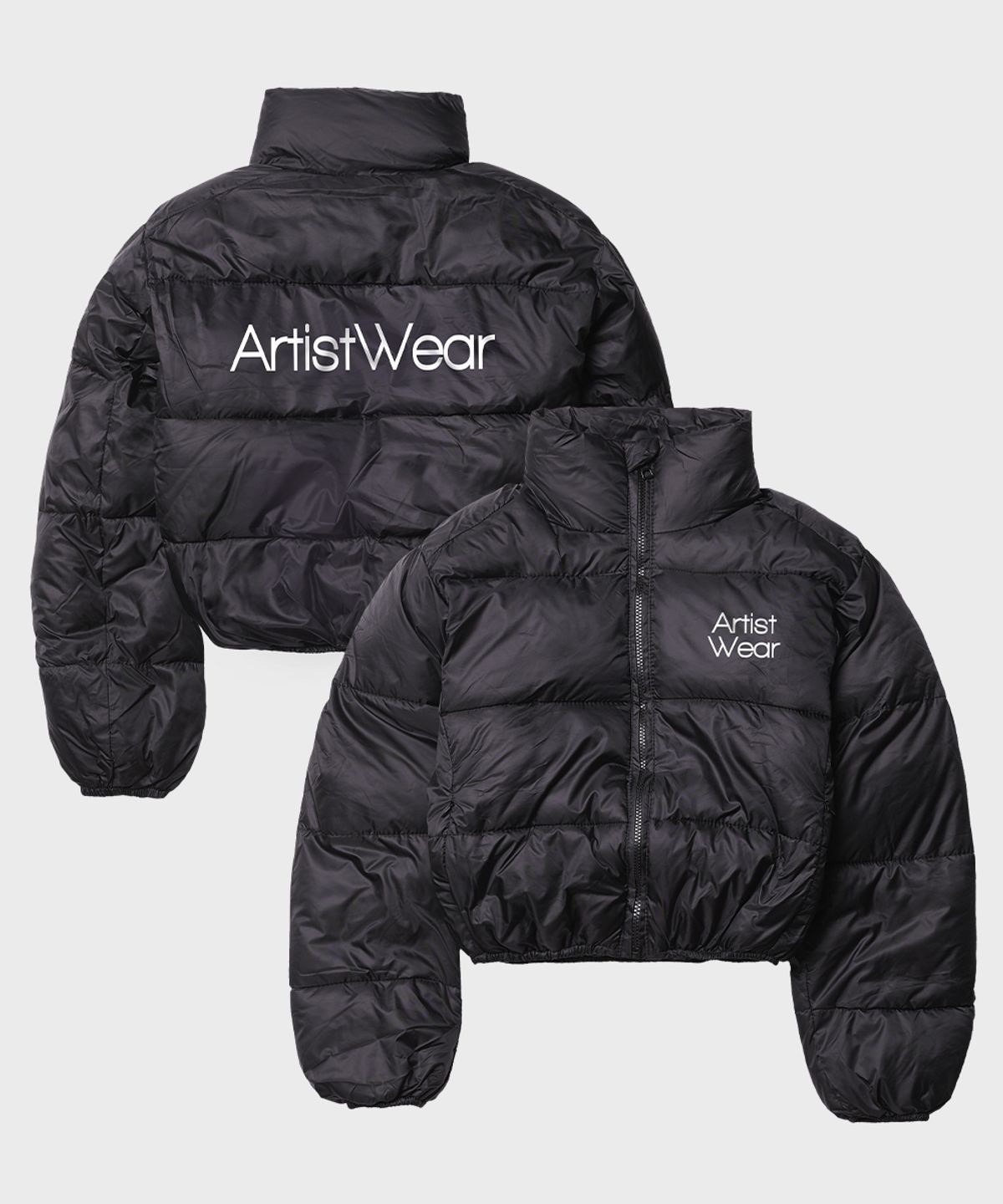 아티스트웨어(ARTISTWEAR) [2COLORS] 모노타입 푸퍼 크롭 숏패딩 자켓