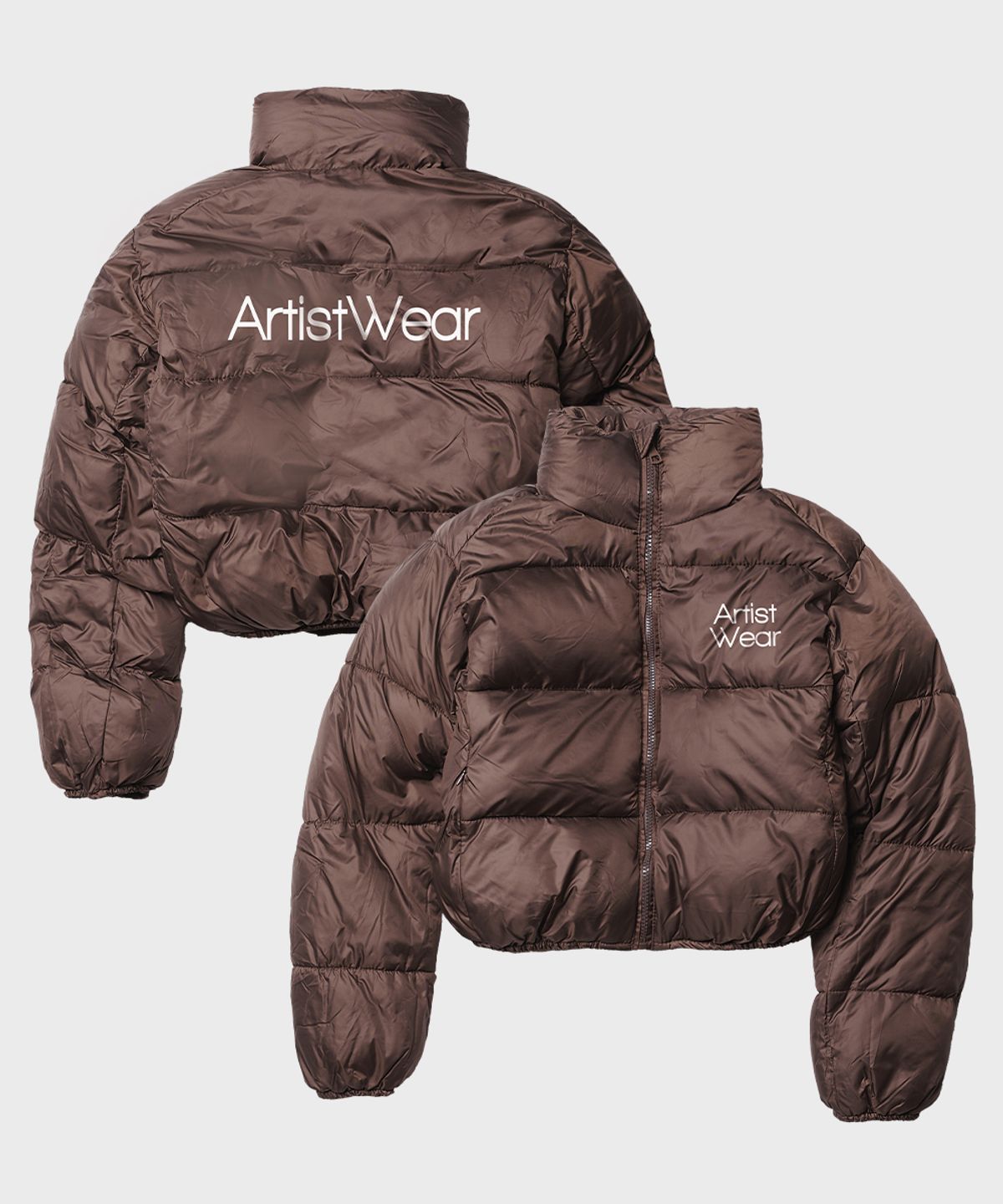 아티스트웨어(ARTISTWEAR) [2COLORS] 모노타입 푸퍼 크롭 숏패딩 자켓