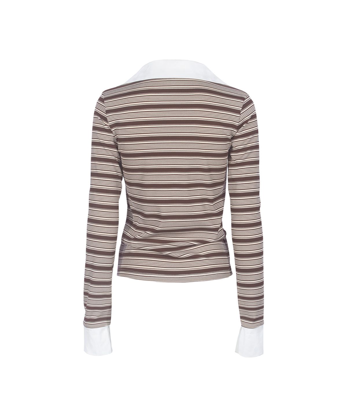 어나더에이(ANOTHER A) SHIRT LAYERED STRIPE TOP_Brown