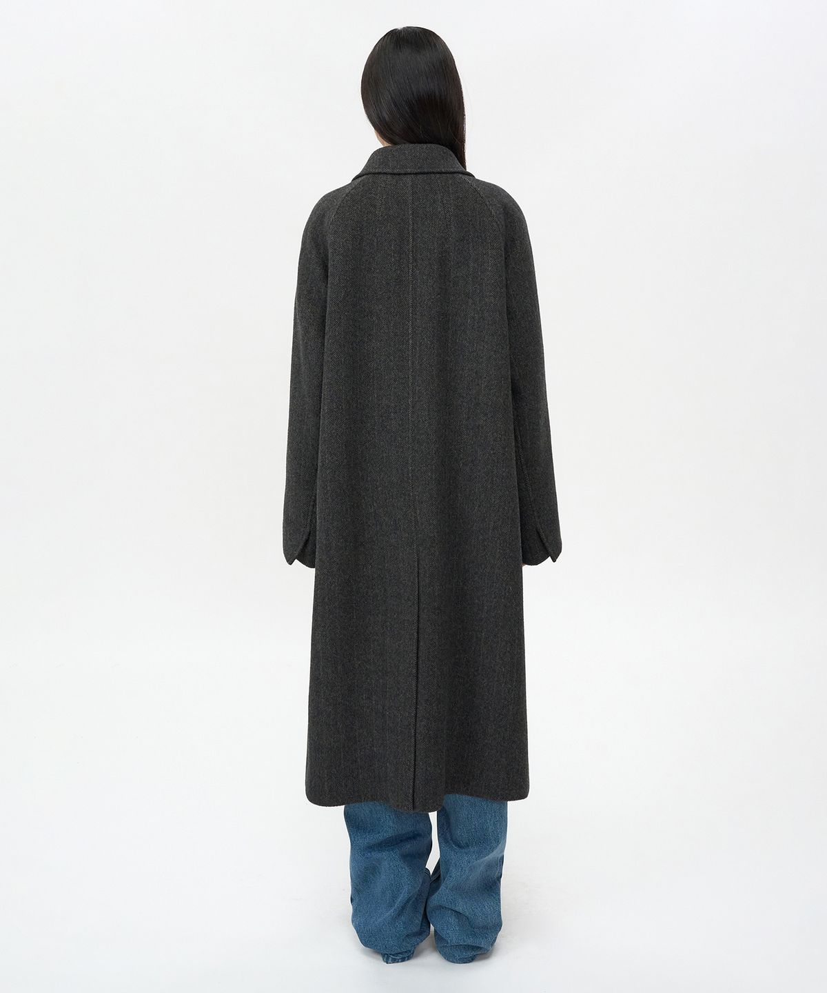 인사일런스 우먼(INSILENCE WOMEN) 빈티지 클래식 발마칸 코트 HERRINGBONE
