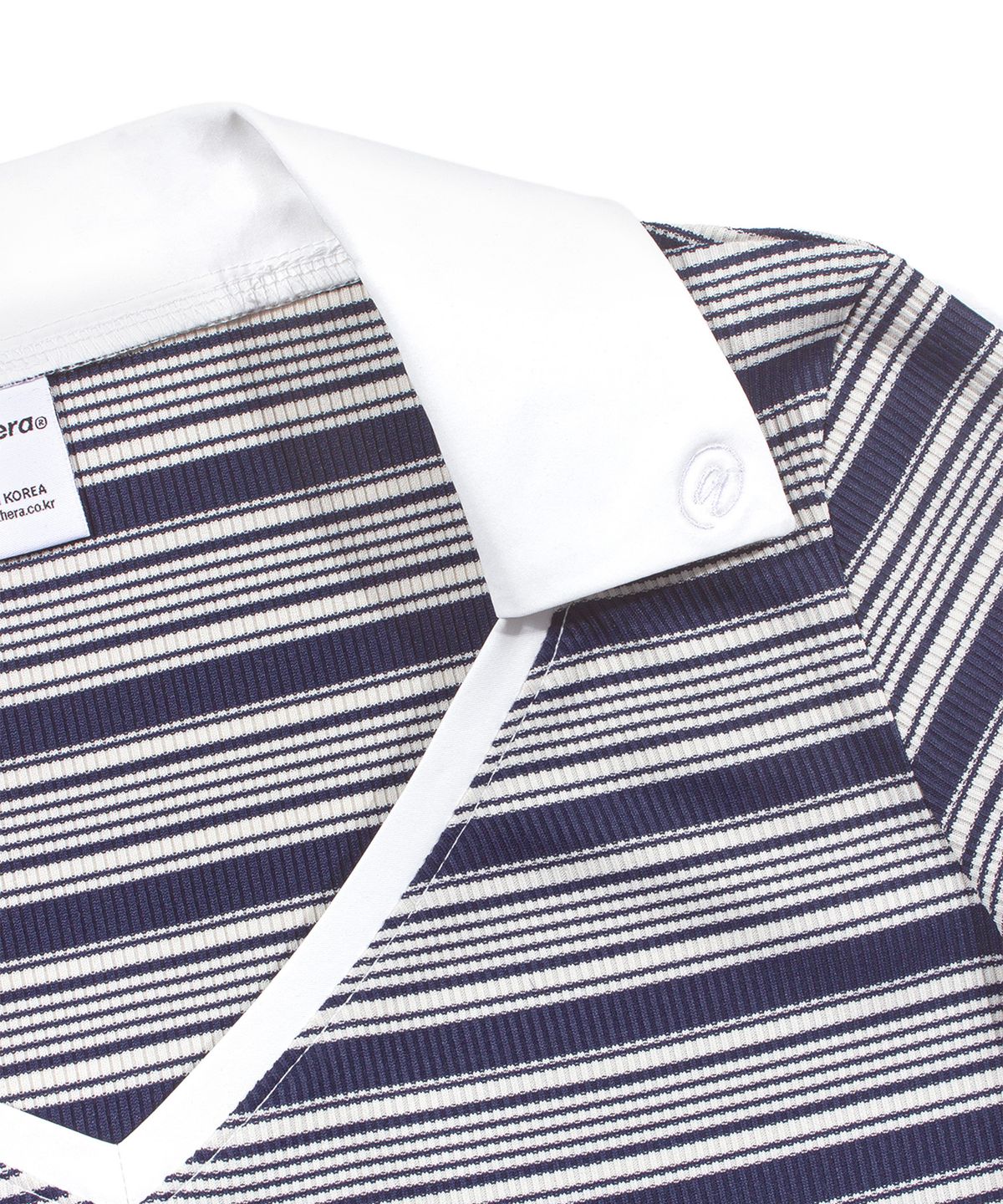 어나더에이(ANOTHER A) SHIRT LAYERED STRIPE TOP_Navy