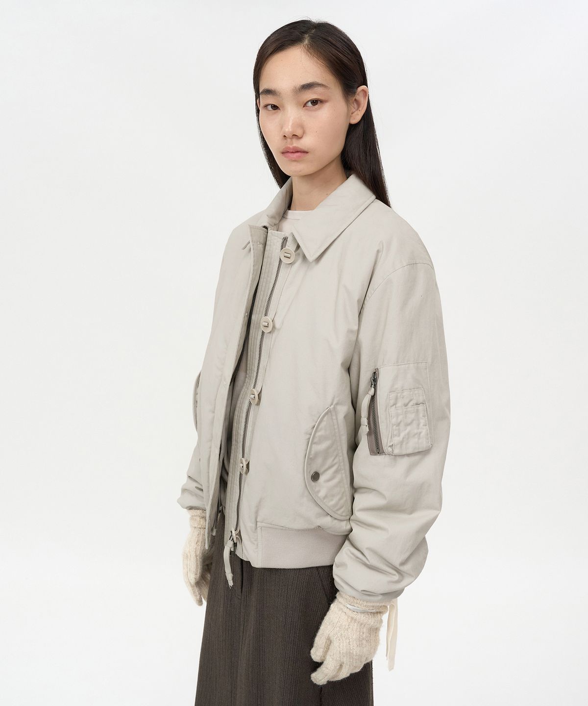 인사일런스 우먼(INSILENCE WOMEN) 윈터 스트랩 글러브 LIGHT BEIGE