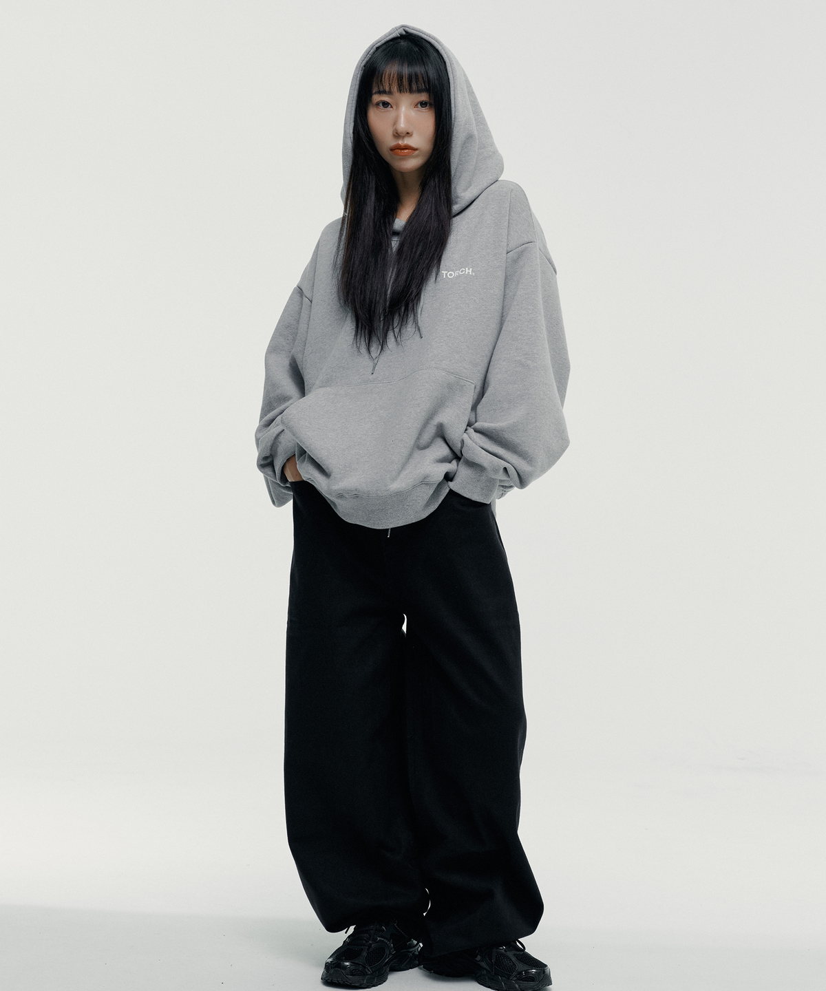 토치(TORCH) TORCH 0.3.1 Logo HOODIE ［MELANGE GREY］