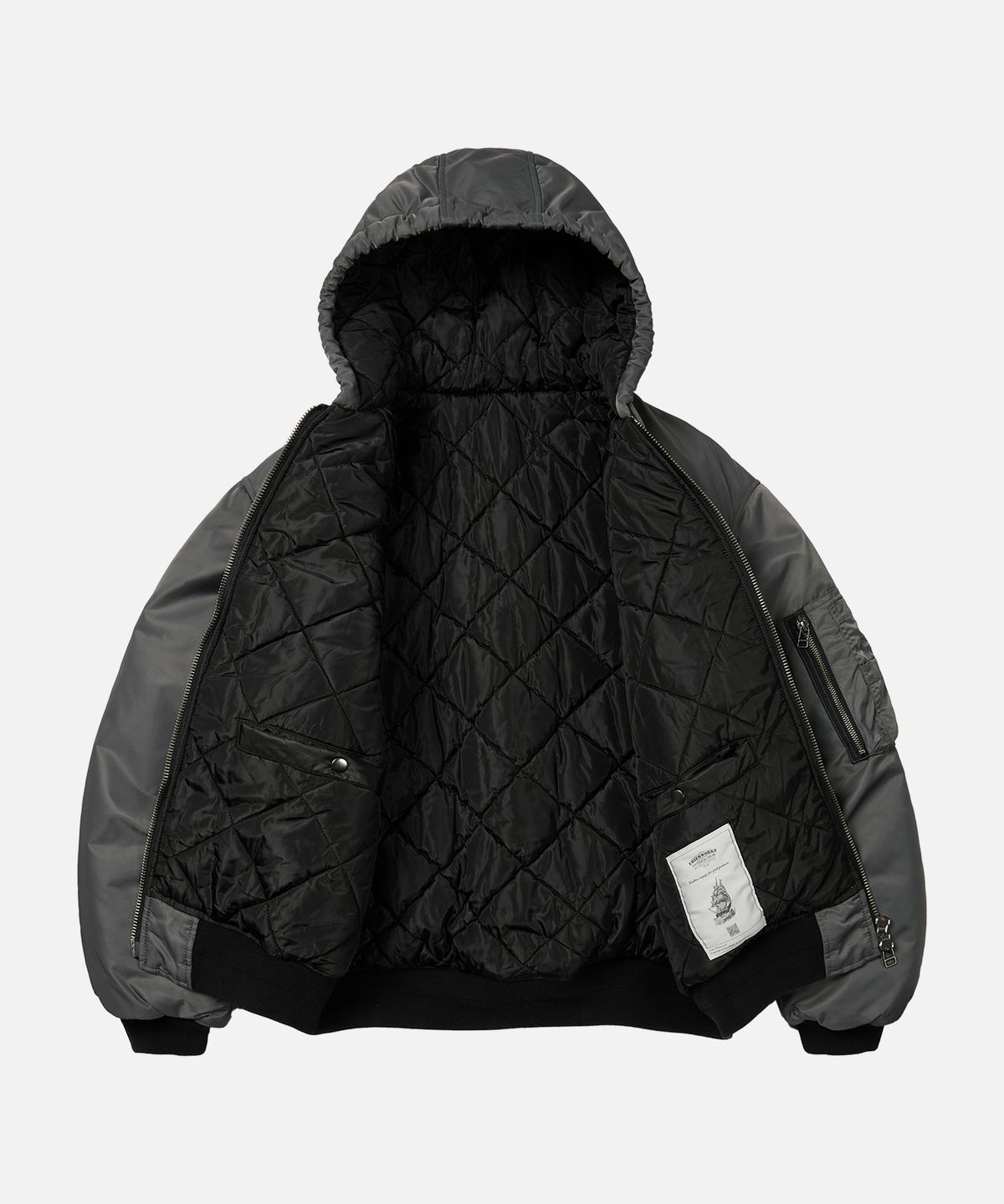 프리즘웍스(FRIZMWORKS) ACTIVE MA-1 HOODED PARKA _ GUN METAL