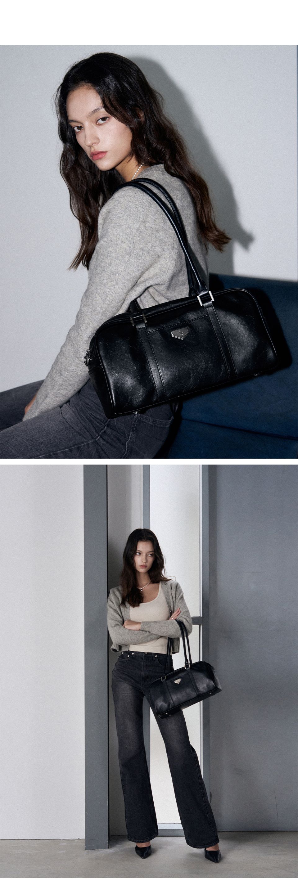 MUSINSA公式 | LEATHERY ボストンナイロンショルダーバッグ [4COLOR]