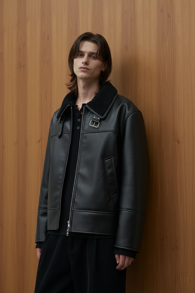 ami シアリングレザージャケット ALLSAINTS（オールセインツ） コート ジャケット ALKAN ZIP UP TWO