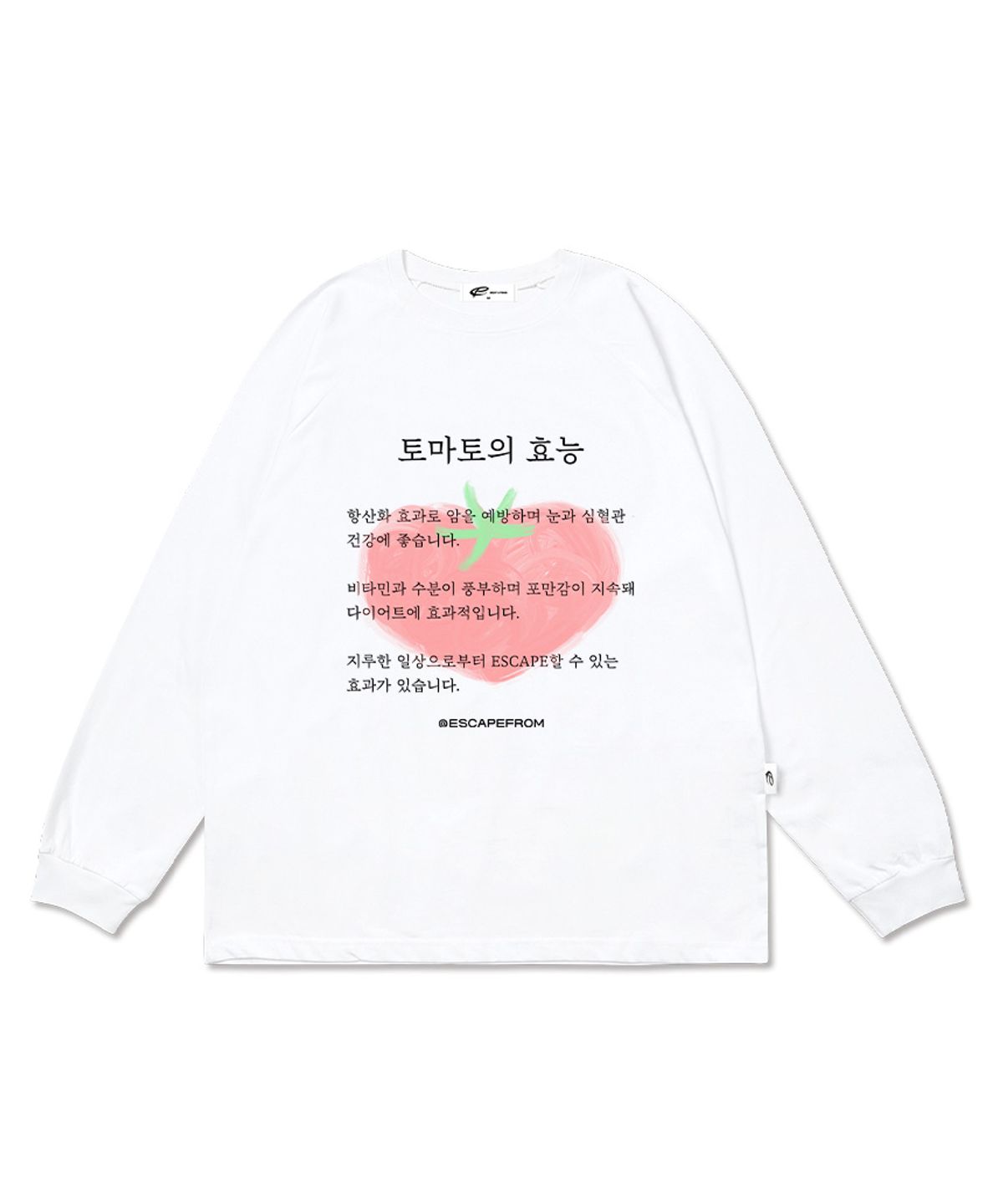 이스케이프프롬(ESCAPEFROM) 토마토의 효능 프린트 롱슬리브 [2color]