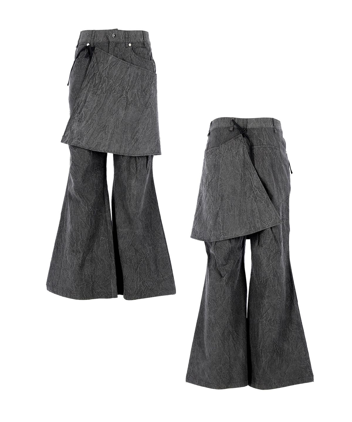 레큘리(RECULER) Wrinkle Skirt pants Charcoal