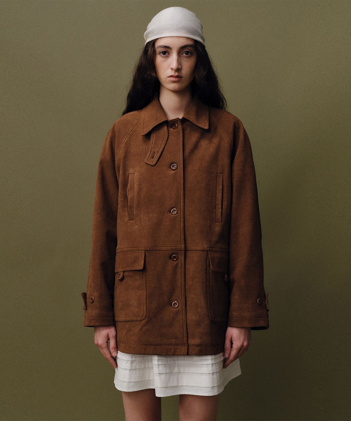 베이오드(BAIE OUD) Suede single half jacket_brown