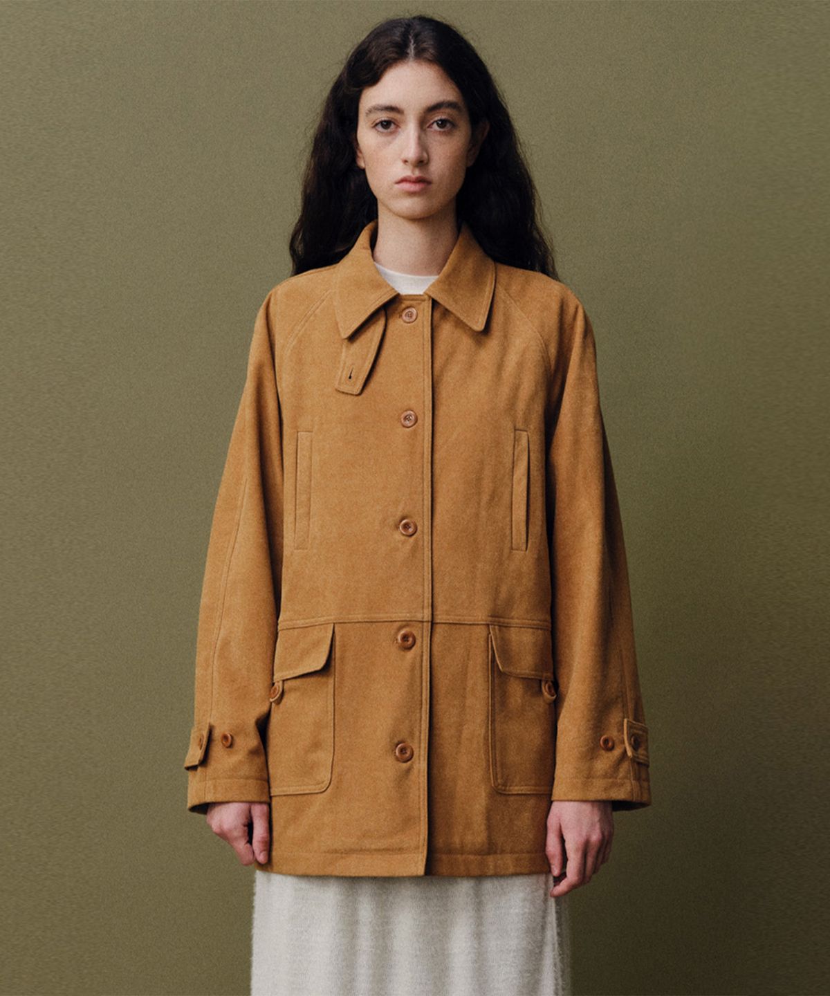 베이오드(BAIE OUD) Suede single half jacket_beige