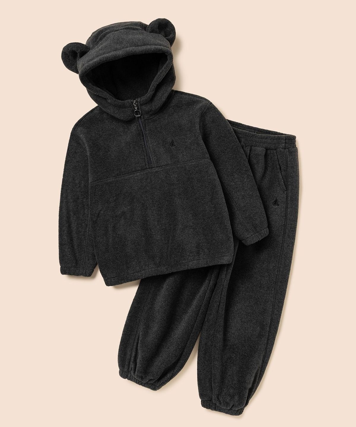 빈폴 키즈(BEANPOLE KIDS) 플리스 곰돌이 긴소매 반집업 & 긴바지 2PCS 상하 세트  애쉬 (BI5X41U014)