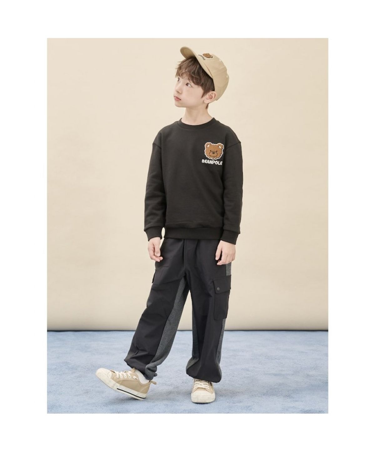 빈폴 키즈(BEANPOLE KIDS) 부클자수 곰돌이 폴키 스웨트 셔츠  블랙 (BI5X41U035)
