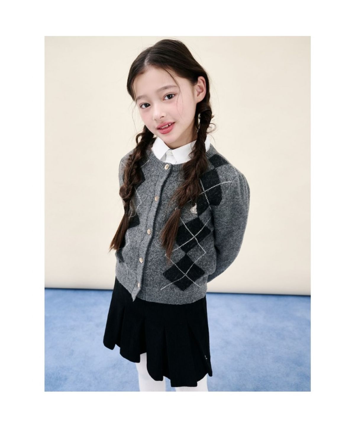 빈폴 키즈(BEANPOLE KIDS) 여아 아가일 카디건  애쉬 (BI5X5AG014)