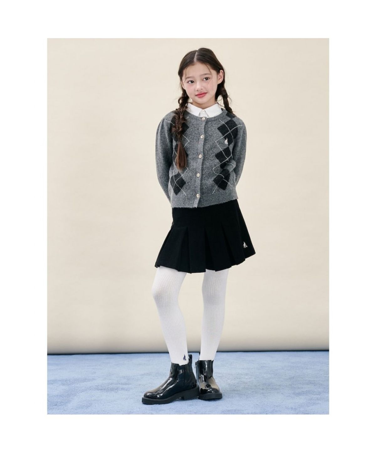 빈폴 키즈(BEANPOLE KIDS) 여아 아가일 카디건  애쉬 (BI5X5AG014)