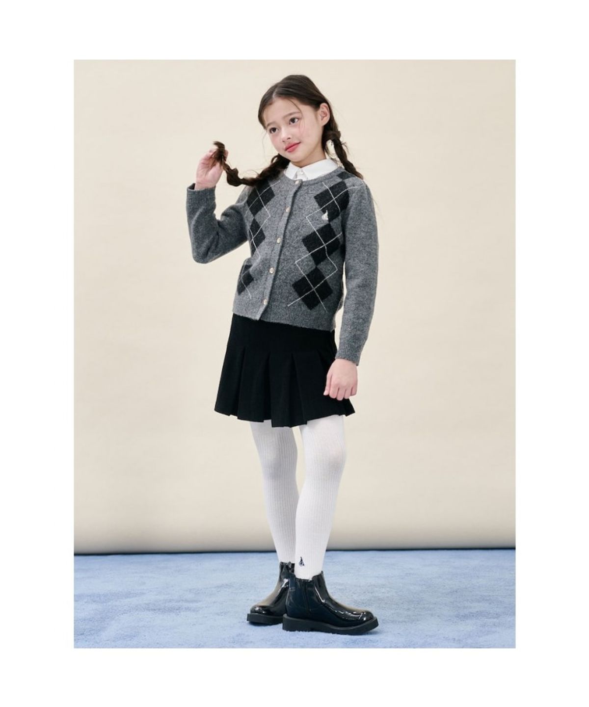 빈폴 키즈(BEANPOLE KIDS) 여아 아가일 카디건  애쉬 (BI5X5AG014)