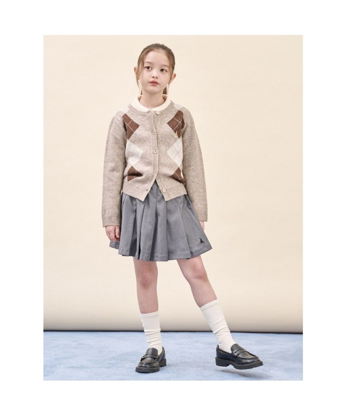 빈폴 키즈(BEANPOLE KIDS) 여아 아가일 카디건  베이지 (BI5X5AG01A)