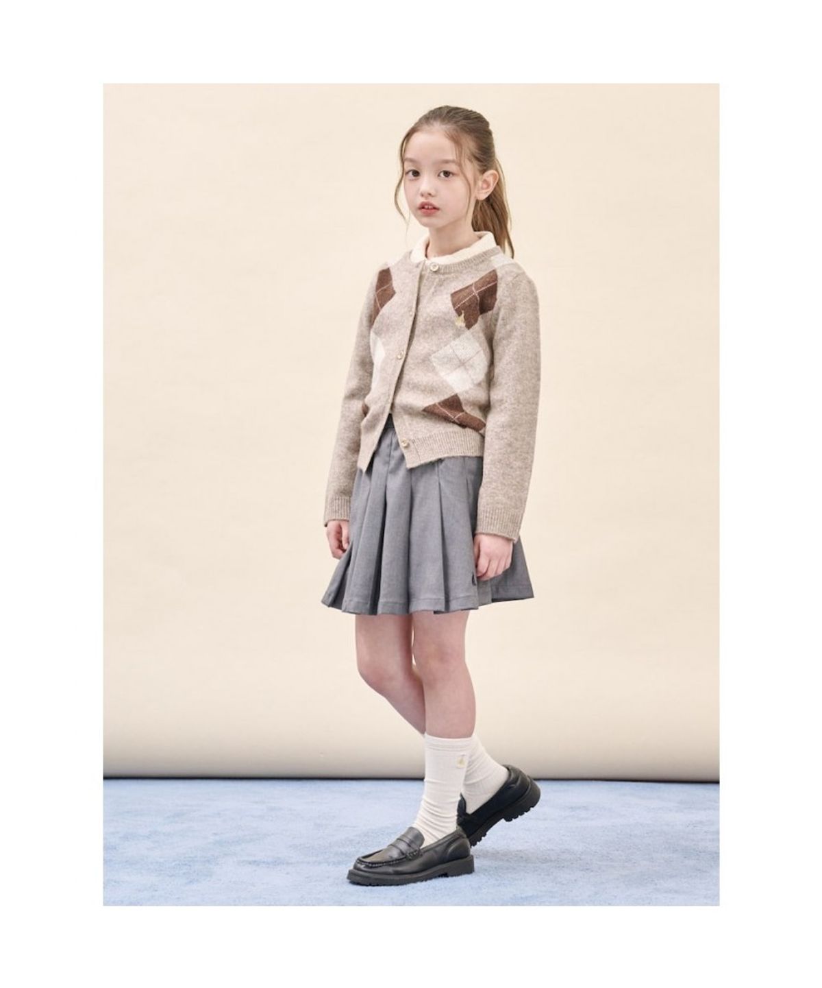빈폴 키즈(BEANPOLE KIDS) 여아 아가일 카디건  베이지 (BI5X5AG01A)