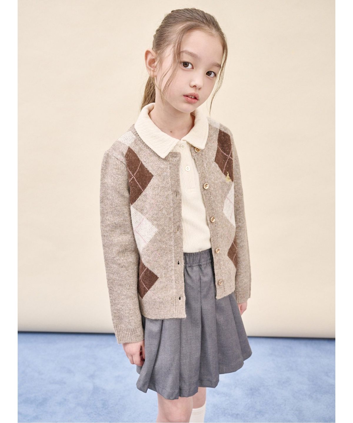 빈폴 키즈(BEANPOLE KIDS) 여아 아가일 카디건  베이지 (BI5X5AG01A)