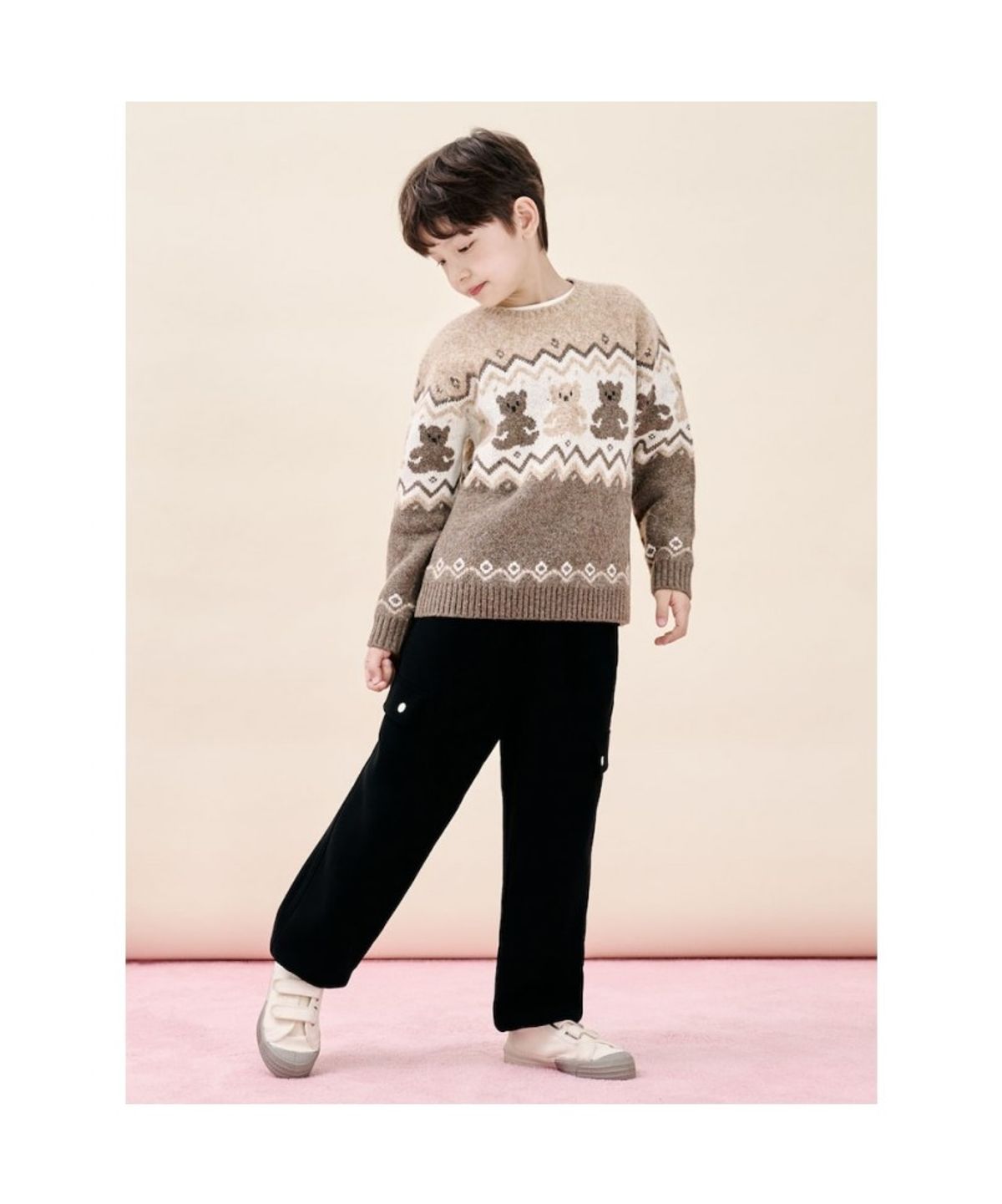 빈폴 키즈(BEANPOLE KIDS) 폴리기모 스웨트형 팬츠  블랙 (BI5X21U035)