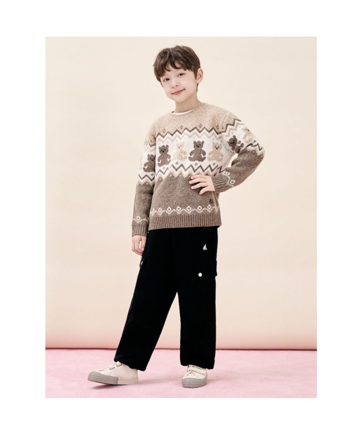 빈폴 키즈(BEANPOLE KIDS) 폴리기모 스웨트형 팬츠  블랙 (BI5X21U035)