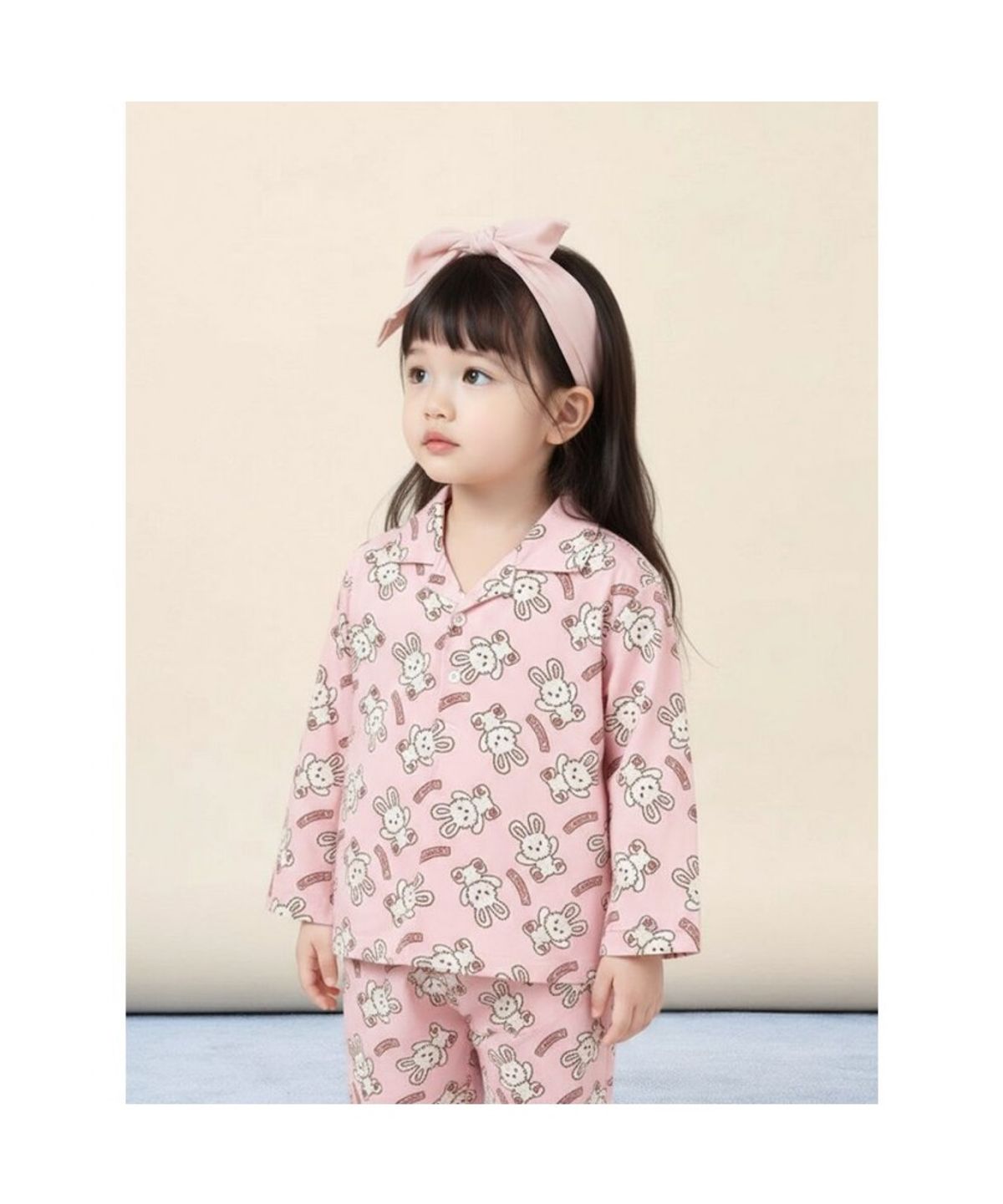 빈폴 키즈(BEANPOLE KIDS) 토끼 빙키 파자마 2PCS 상하 세트  라이트 핑크 (BI5X41U06Y)