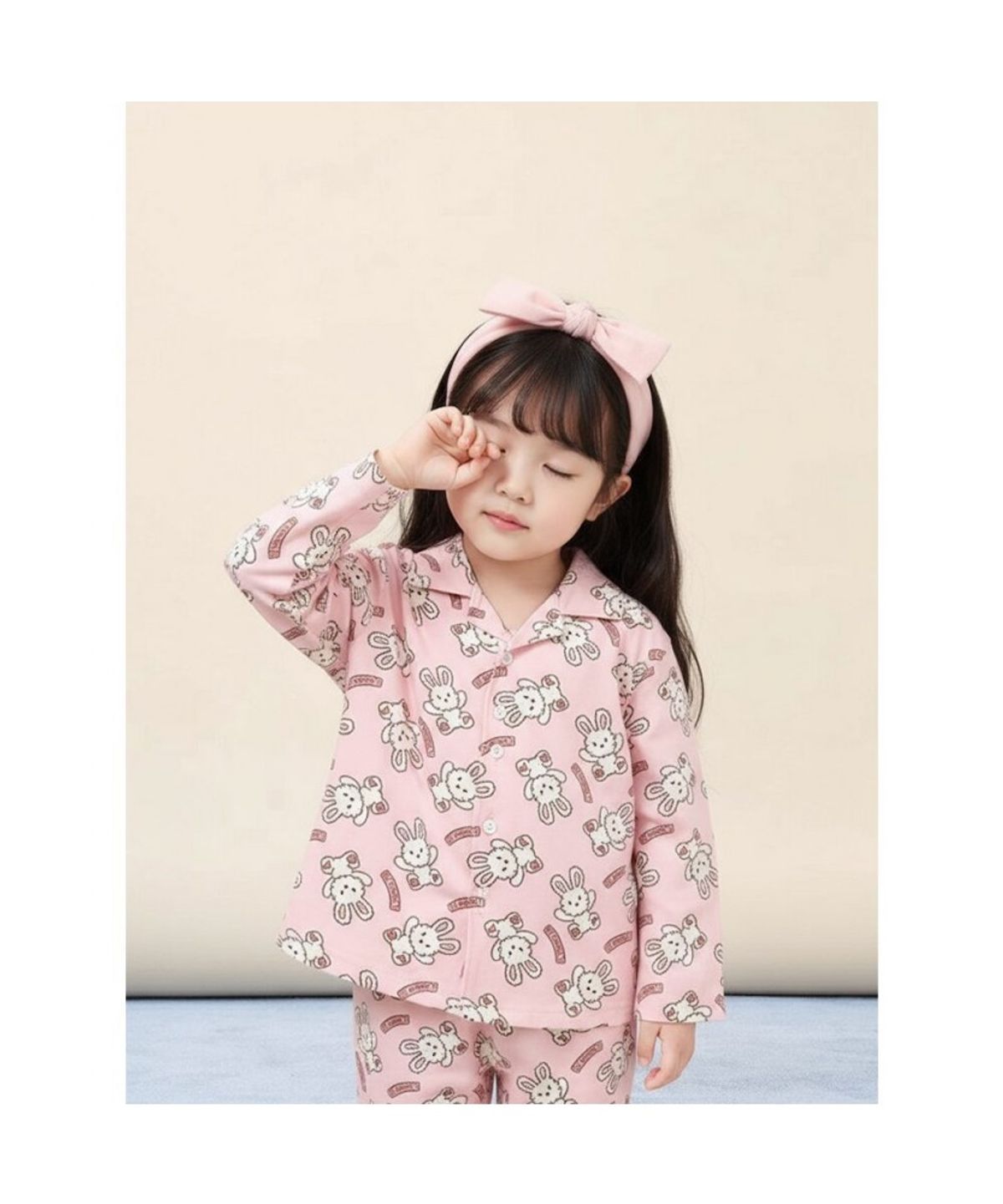 빈폴 키즈(BEANPOLE KIDS) 토끼 빙키 파자마 2PCS 상하 세트  라이트 핑크 (BI5X41U06Y)