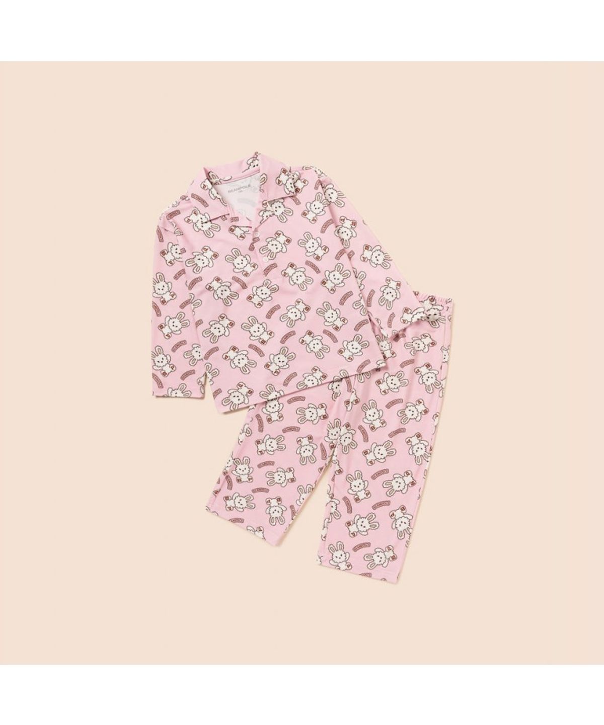 빈폴 키즈(BEANPOLE KIDS) 토끼 빙키 파자마 2PCS 상하 세트  라이트 핑크 (BI5X41U06Y)