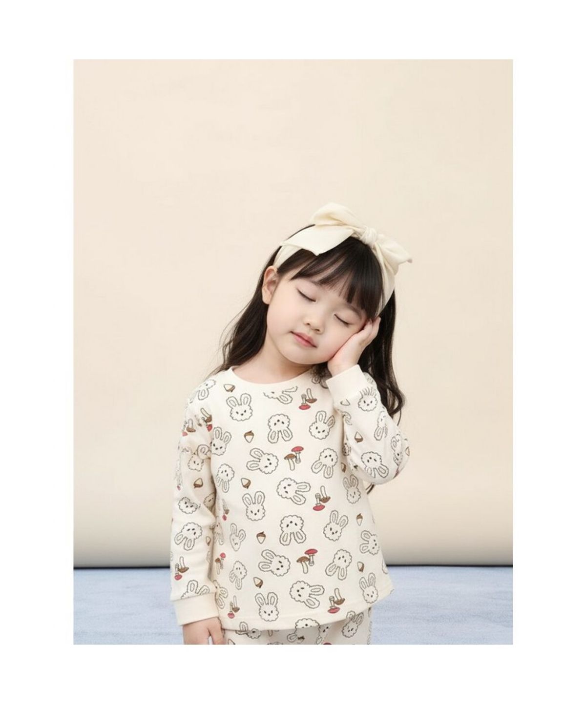 빈폴 키즈(BEANPOLE KIDS) 토끼 빙키 실내복 2PCS 상하 세트  아이보리 (BI5X41U070)