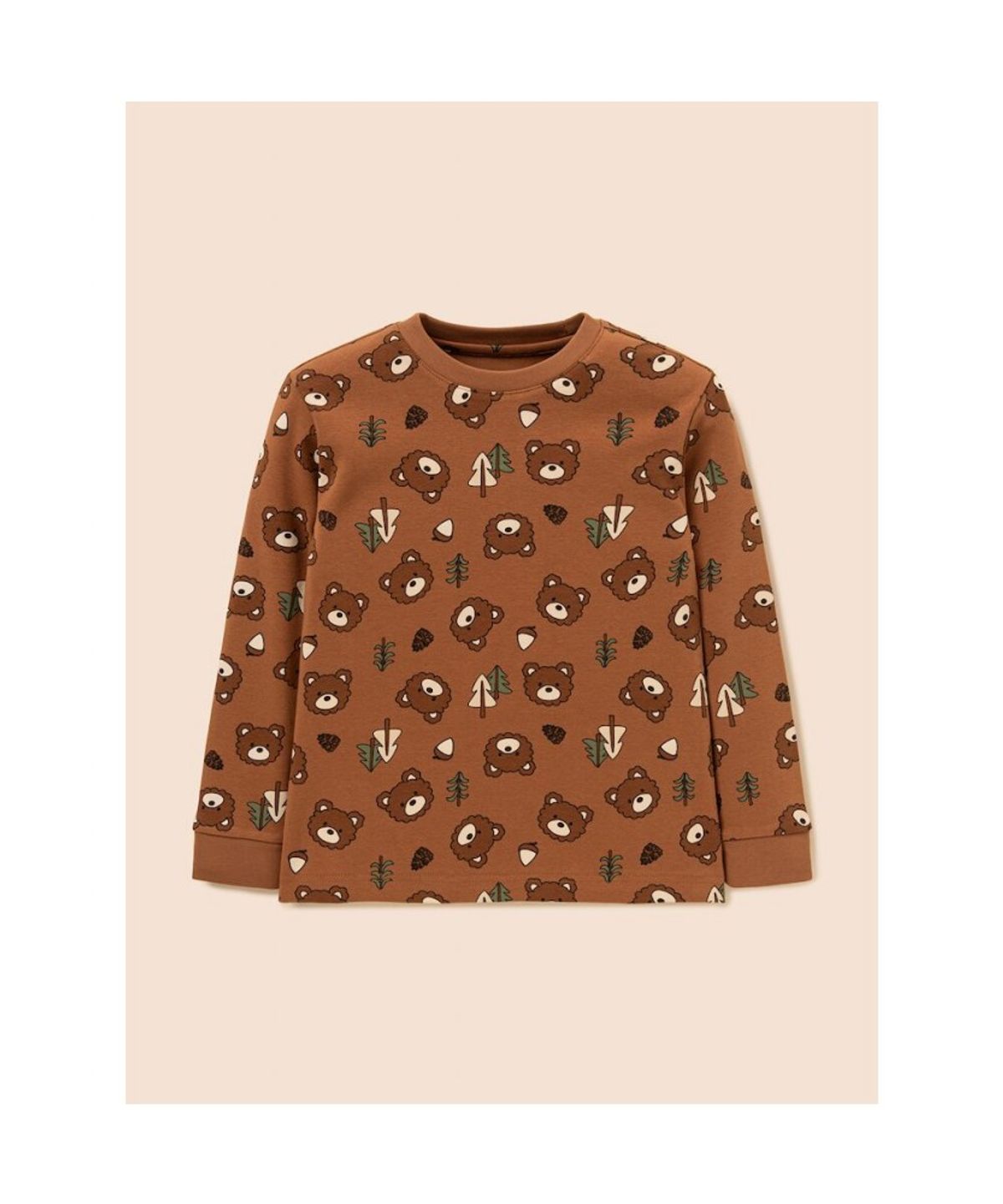 빈폴 키즈(BEANPOLE KIDS) 곰돌이 폴키 실내복 2PCS 상하 세트  브릭 (BI5X41U07C)