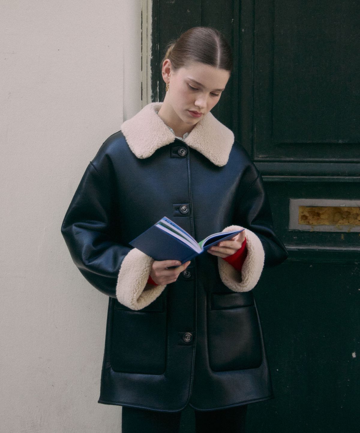 르메메(LEMEME) Monique Reversible Mustang Coat Black