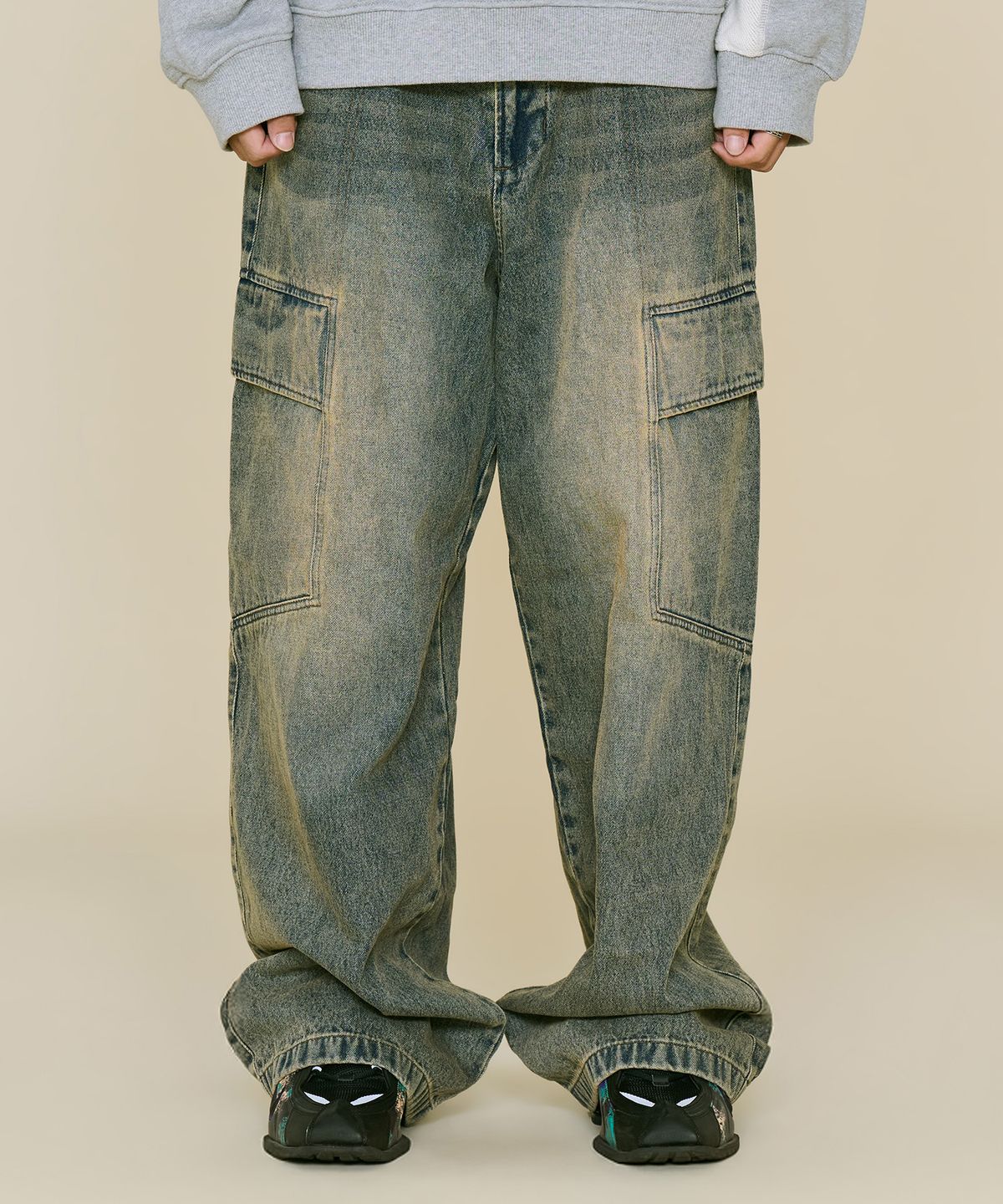 논타입(NONTYPE) POLYGON CARGO DENIM (VINTAGE BLUE)