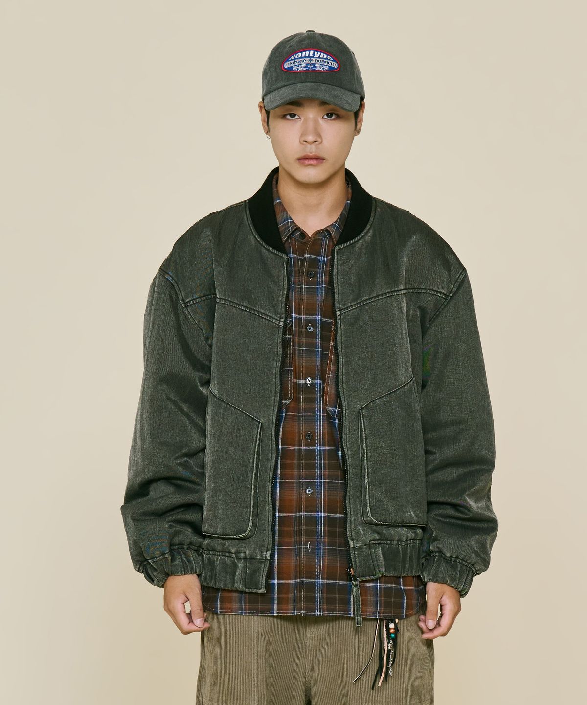논타입(NONTYPE) SECTOR WASHED MA-1 BOMBER (CHARCOAL)