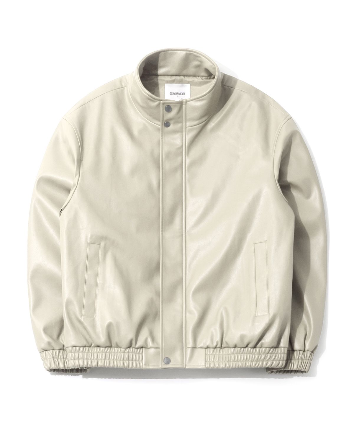 큐티에잇 가먼츠(QT8 GARMENTS) LB Synthetic Leather Hidden Jacket (Cream)