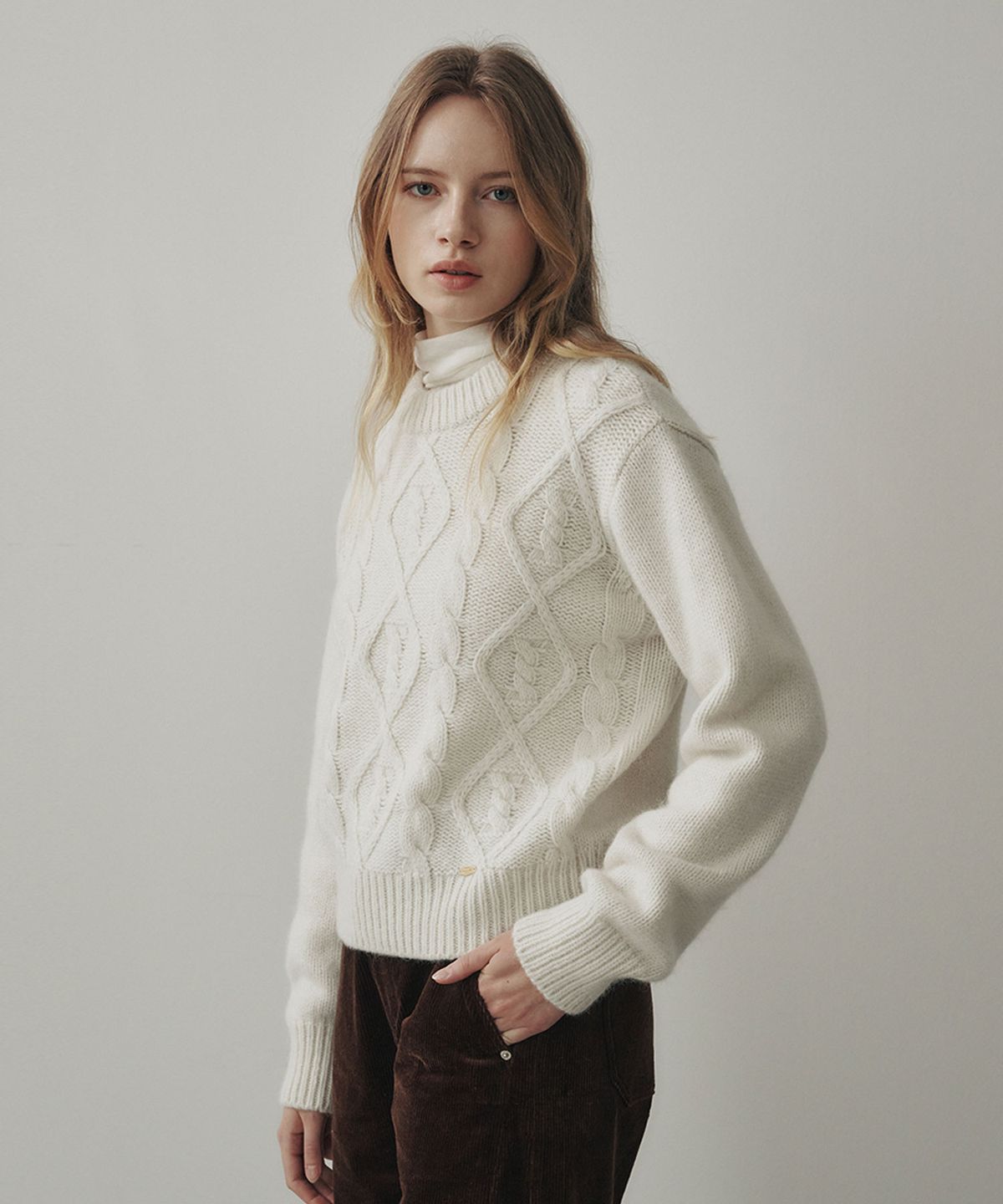 르메메(LEMEME) Alpaca Wool Blended Pullover Ivory