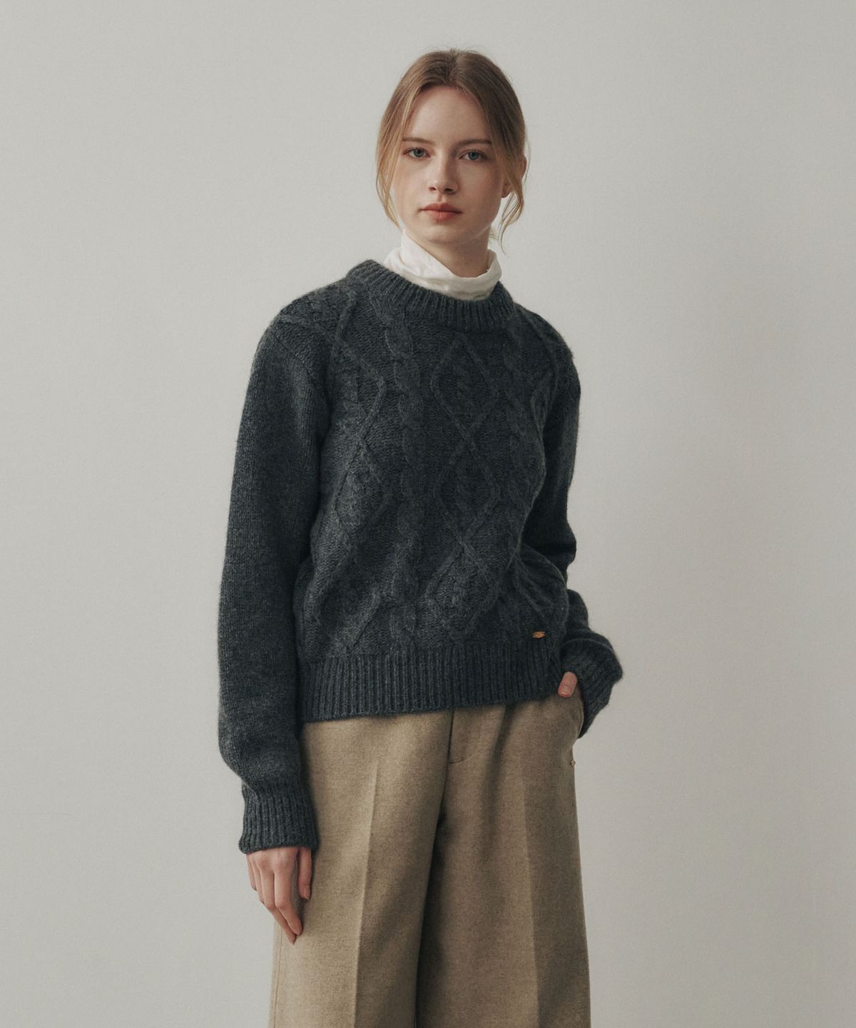 르메메(LEMEME) Alpaca Wool Blended Pullover Charcoal