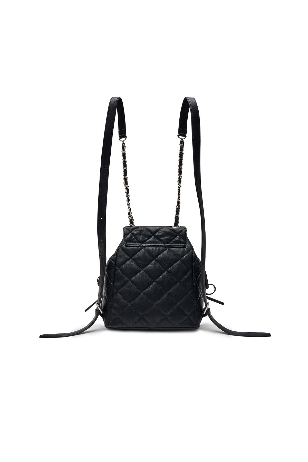 MUSINSA公式 | MATIN KIM DOUBLE POCKET QUILTING MINI BACKPACK IN BLACK