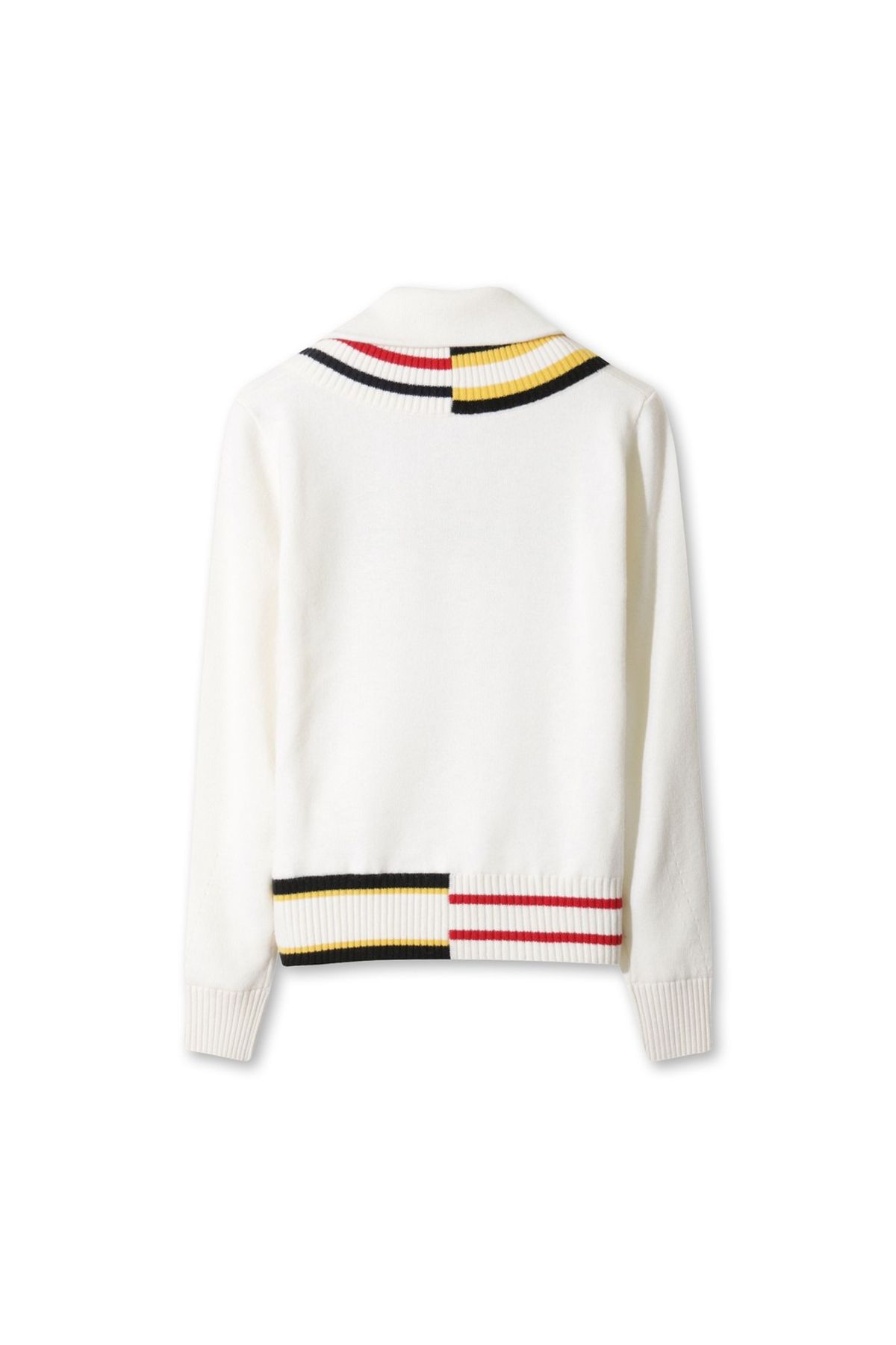 왁(WAAC) Women Asymmetrical Rib Quarter-Zip Sweater WWWAW25705IVX