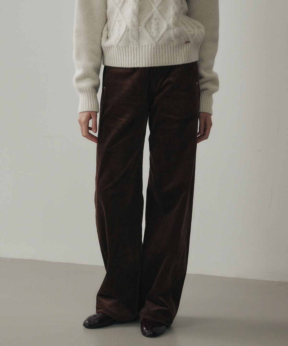 르메메(LEMEME) French Corduroy Pants DarkBrown