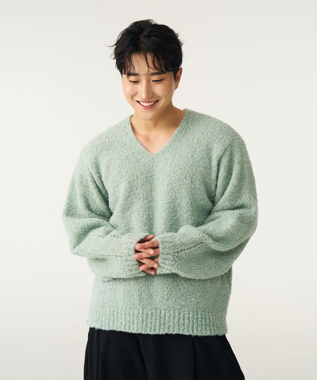 더블에잇(DOUBLE EIGHT) 소프트 텍스쳐 니트 (민트)