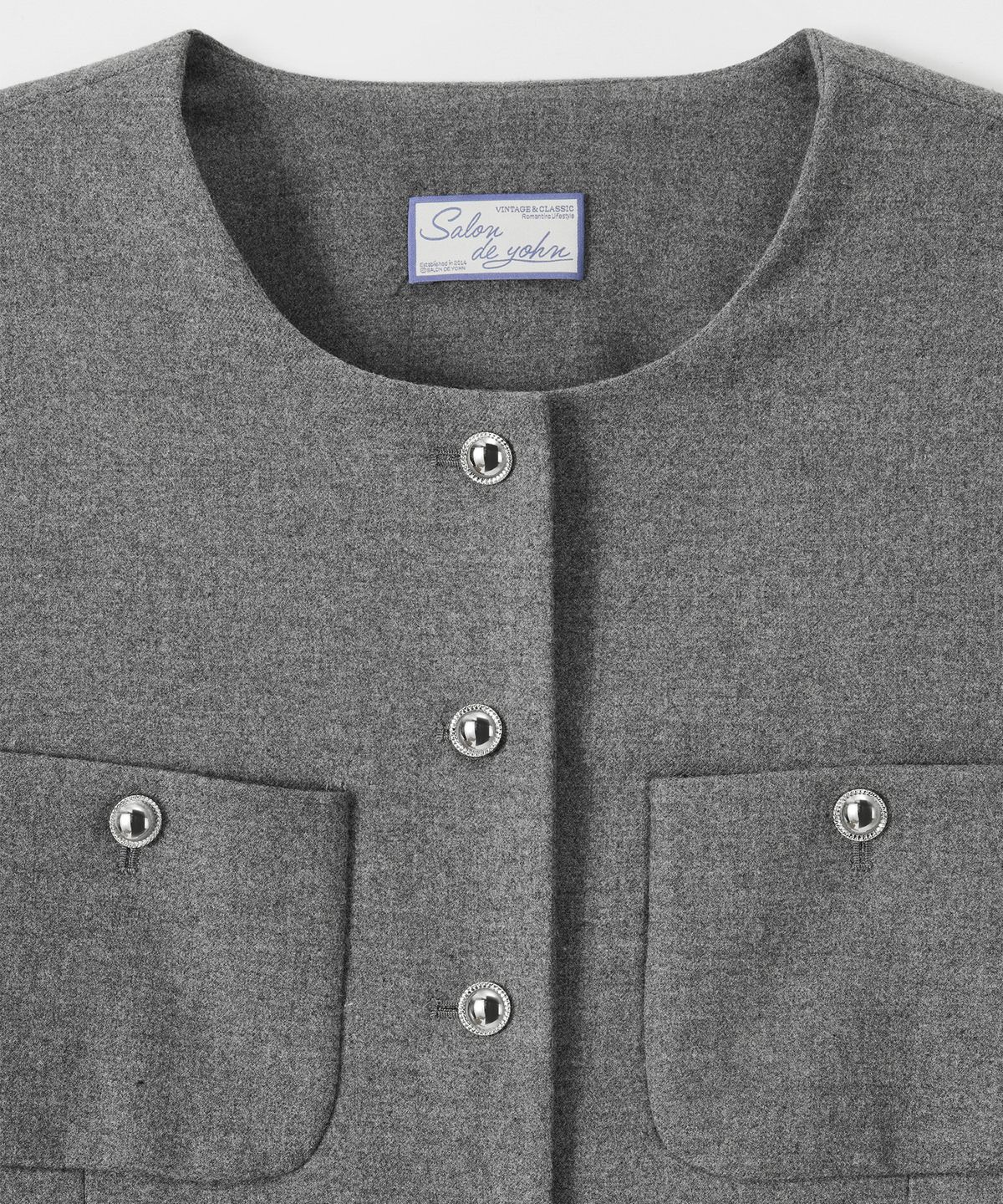 살롱 드 욘(SALON DE YOHN) Cuffs Crop Jacket_ Gray