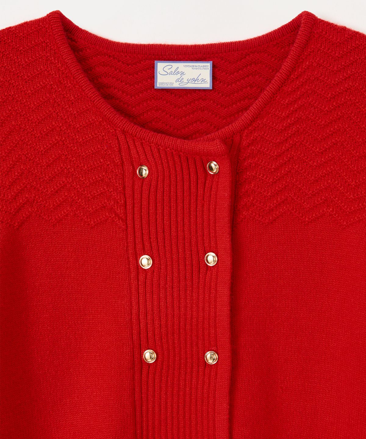살롱 드 욘(SALON DE YOHN) Camille Double Button Cardigan_ Red