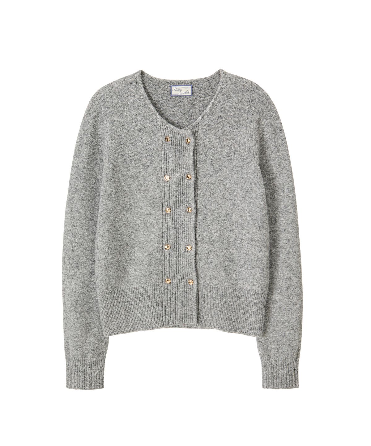 살롱 드 욘(SALON DE YOHN) Camille Double Button Cardigan_ Gray