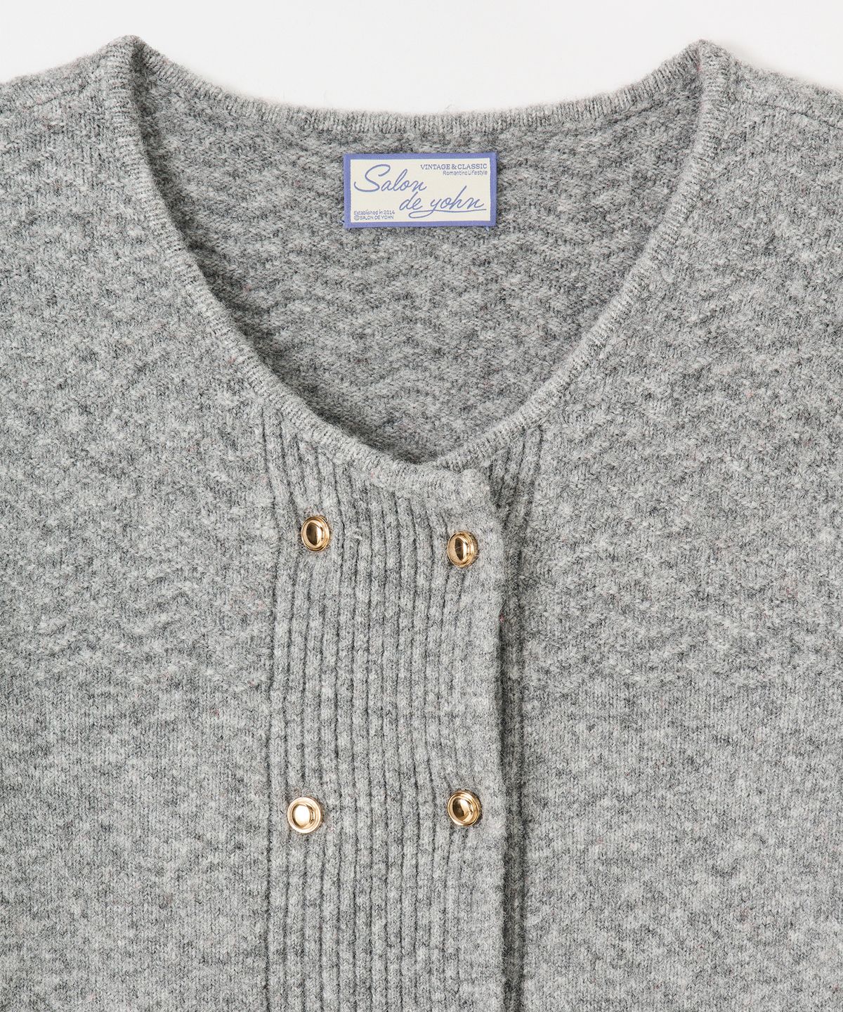 살롱 드 욘(SALON DE YOHN) Camille Double Button Cardigan_ Gray