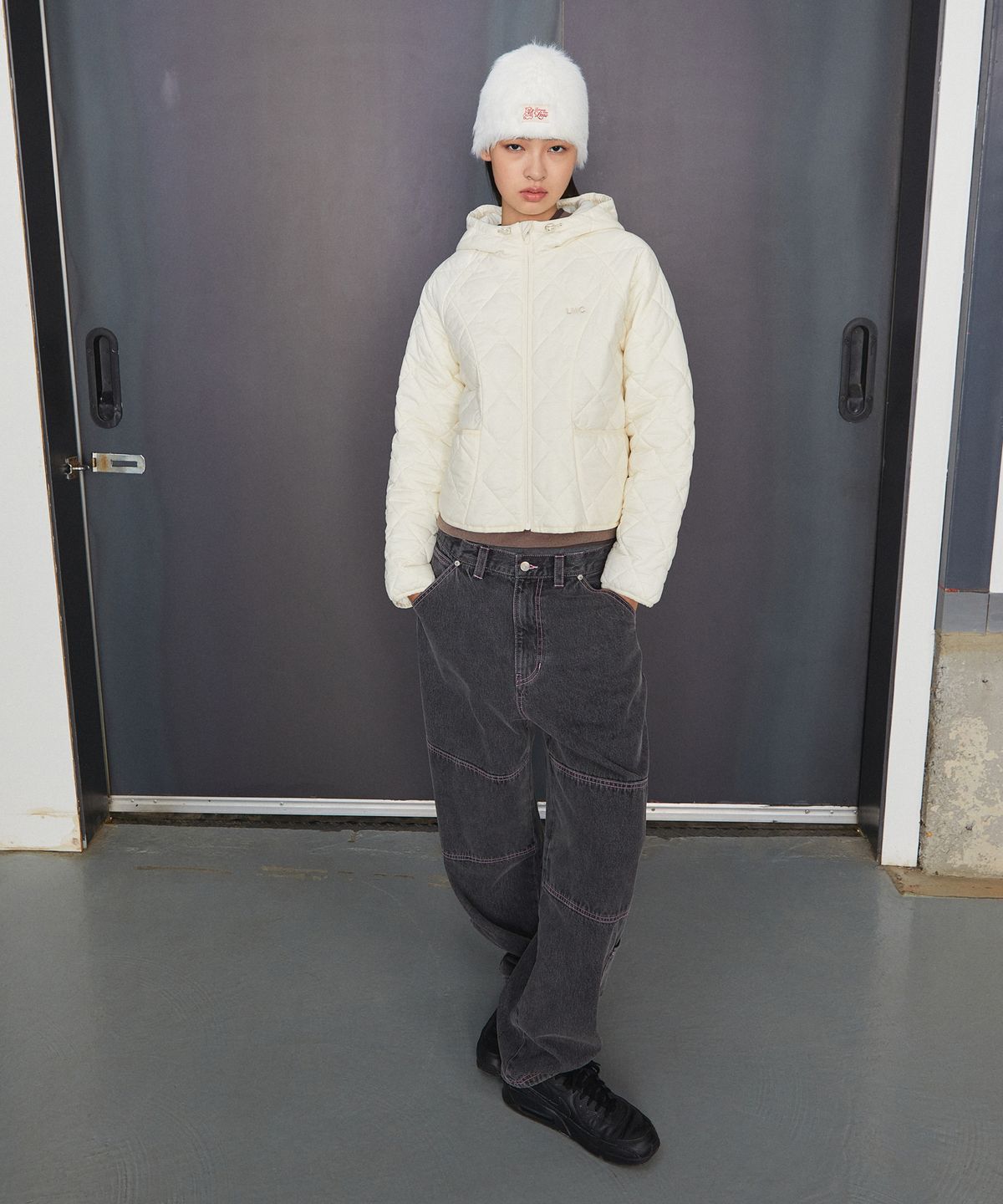 엘엠씨(LMC) WM OG QUILTED HOODIE JACKET ash blue