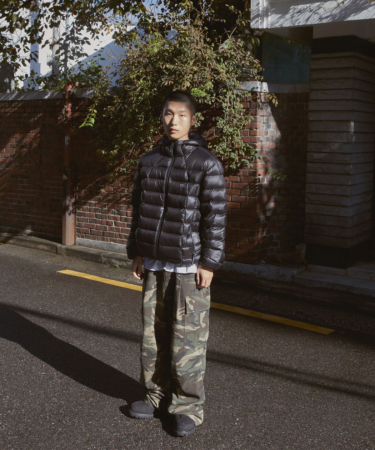 엘엠씨(LMC) OVAL GLOBE LIGHT WEIGHT HOODED DOWN JACKET light gray