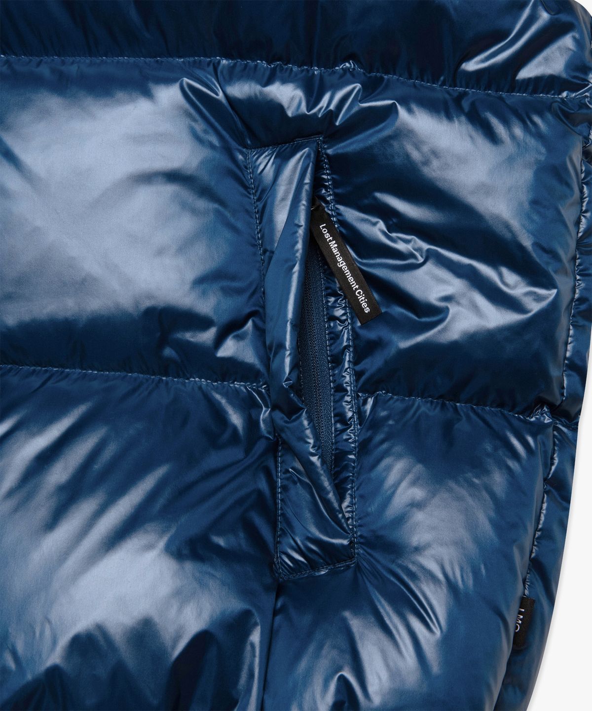 엘엠씨(LMC) OG GLOSSY PUFFER DUCK DOWN VEST blue