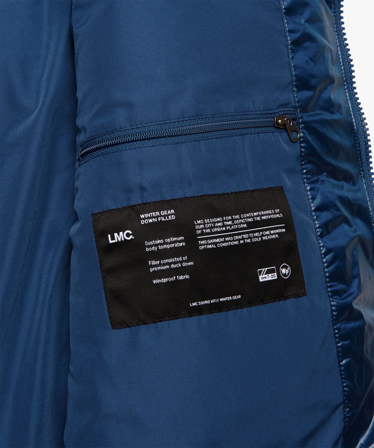 엘엠씨(LMC) OG GLOSSY PUFFER DUCK DOWN VEST blue